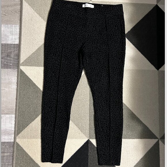 High-Waisted Stevie Black Leopard Print Pants Women's Size L - Picture 2 of 9